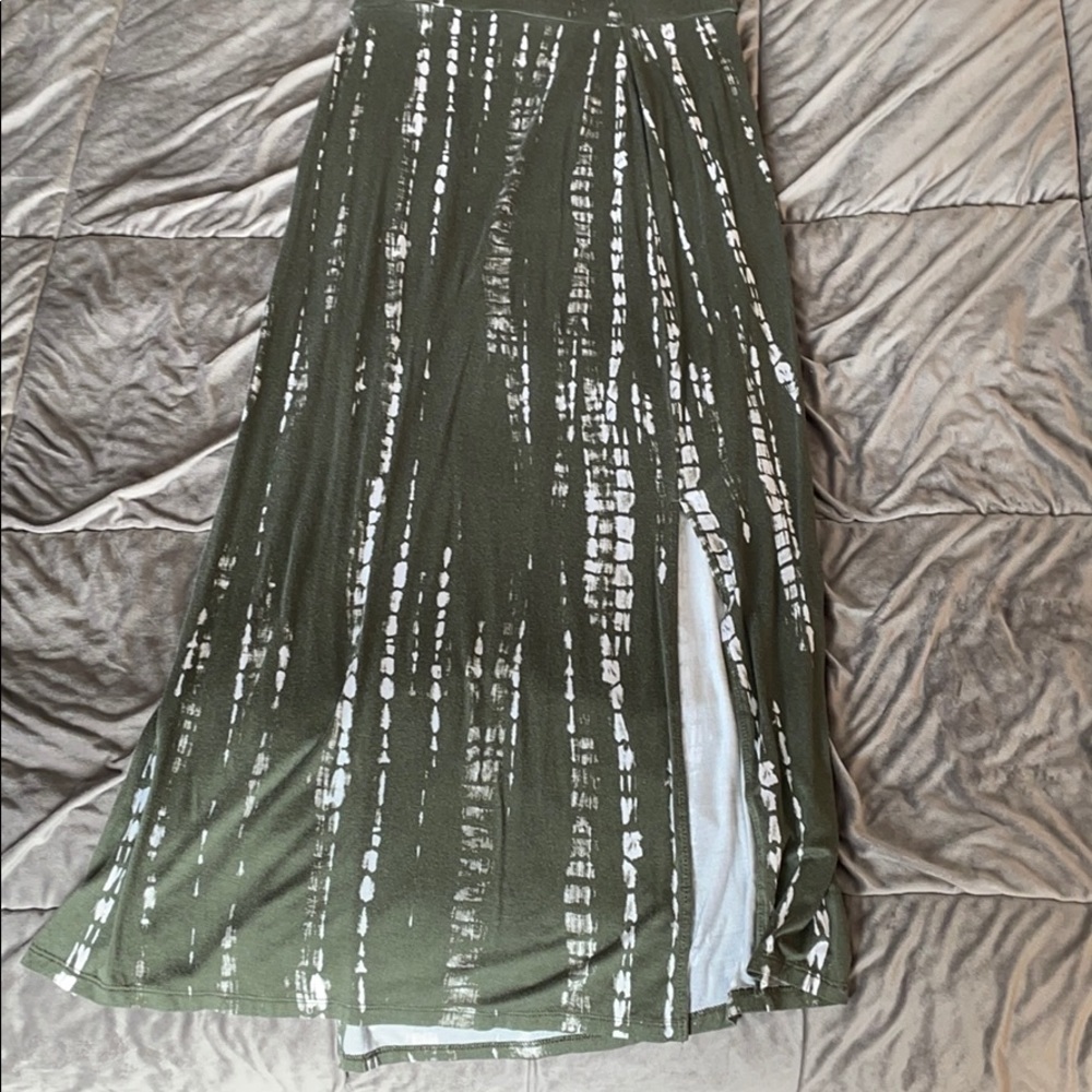 Green floor length skirt